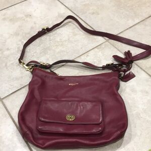 Coach Burgundy Crossbody Hobo Bag